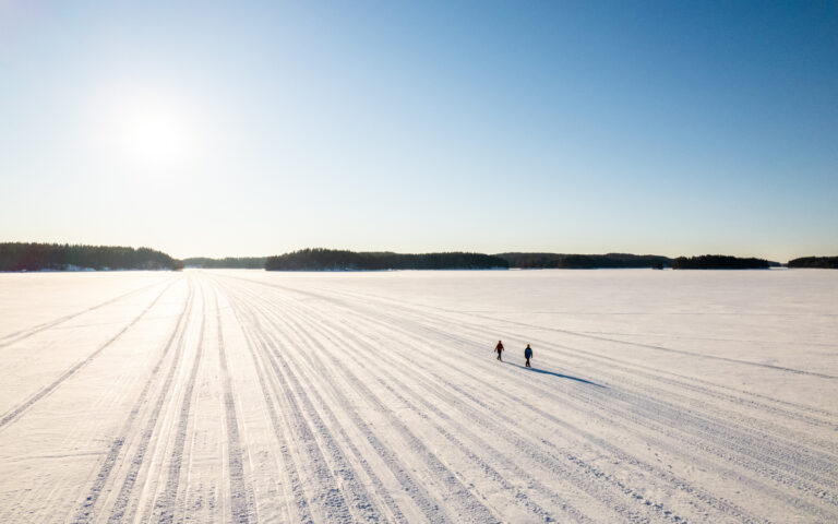 Winter hiking route in Linnansaari National Park