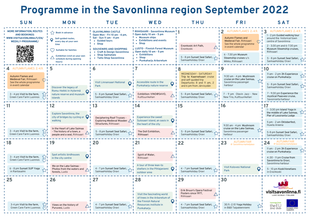 Programme in the Savonlinna region September 2022